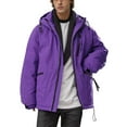 thumbnail image 1 of GHSOHS Mens Winter Coats Casual Loose Hooded Heavyweight Jacket Double Pockets Zipper Pockets Thick Padded Cargo Coat Outerwear(Purple,4XL), 1 of 8