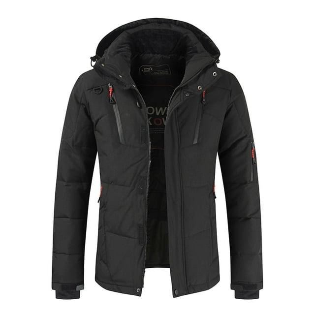 GHSOHS Mens Winter Coats Long Sleeve Button Zipper Fly Jacket Coat ...