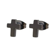 GHSOHS Minimalist Titanium Steel Cross Stud Earrings for Men Women Punk Fashion Gold Silver Plated Black Earrings Jewelry Gift