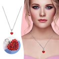 thumbnail image 1 of GHSOHS Necklaces for Women Delicate Non Tarnish Jewelry Choker Jewelry Women's Collar Necklaces Red Love Shaped Short Net Red Collarbone Chain Necklace Choker Necklace Clavicle Chain Jewelry Gift, 1 of 8
