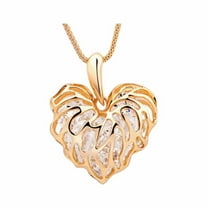 GHSOHS Necklaces for Women Initial Necklaces for Women Jewelry Locket Necklaces Hollow Heart Leaf Sparkling Zircon Gold Necklace Sweater Chain Necklace Love Heart Pendant Necklace Charm Necklace