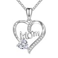 thumbnail image 1 of GHSOHS Necklaces for Women Rose Gold Necklaces for Women Choker Jewelry Chain Necklaces Mom Heart Engraved Diamonds Necklace Mother'S Day Gift Necklace Adornment Charm Beautiful Heart Moving Gift A, 1 of 5