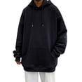 thumbnail image 1 of GHSOHS Oversized Couple Hoodies for Men Casual Long Sleeve Drawstring Hooded Sweatshirt Plus Size Unisex Jackets with Pockets (XL,Black), 1 of 5