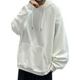 thumbnail image 1 of GHSOHS Oversized Couple Hoodies for Men Casual Long Sleeve Drawstring Hooded Sweatshirt Plus Size Unisex Jackets with Pockets (XL,White), 1 of 5