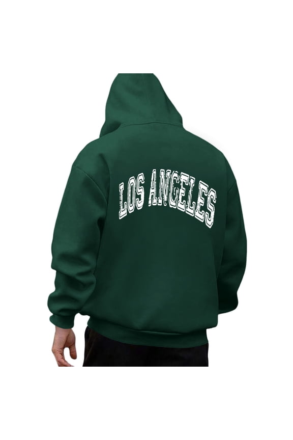 Oversized Pullover Hoodies for Men Plus Size Sweatshirt Personalized Letter Print Loose Fit Hooded Sweater Jacket Green Xxxl
