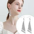 thumbnail image 1 of GHSOHS Pearl Earrings A Pair Of Fashion Earrings Long Triangle Frosted Earrings Thin Face Fairy Jewelry Fashion Go With Everything Gold Hoop Earrings Cute Gold Earrings Fashion Earings Ear Ring, 1 of 7