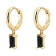 thumbnail image 1 of GHSOHS Pearl Earrings Rectangular Black Zircon Earrings Simple Fashion Real Gold Electroplated Earrings for Women Gold Hoop Earrings Fashion Earings Ear Ring, 1 of 5