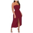 thumbnail image 1 of GHSOHS Plus Size Summer Dresses Elegant Cotton Dresses Beach Casual Tank Sleeveless Loose Round Neck Women Dress Women's Dress Party Dresses Work Vacation Casual Dress Red Sequin Dress for Women,2XL, 1 of 5
