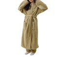 thumbnail image 1 of GHSOHS Robes for Women Nightshirt Bath Robes Flannel Bathrobe Pajamas Lengthened Winter Thick Bathrobe Comfortable Thick Cotton Flannel Shawl Collar Couple Robe Sleepwear Robe Nightgown, 1 of 7