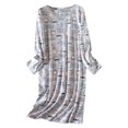 thumbnail image 1 of GHSOHS Robes for Women Robes Maternity Robe Cotton Nightgown Sleepwear Long Sleeves Shirt Casual Print Sleepdress Sleep Night Gown Dresses Night Dress Sleepshirt Robe Pajamas Homewear, 1 of 3