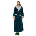 thumbnail image 1 of GHSOHS Robes for Women Sleep Dress Maternity Pajamas Women's Warm Casual Floral Jacquard Double Layer Thickened Extended Plus Size Flannel Robe Pajamas Sleepwear Sleepshirt Robe Nightgown, 1 of 3