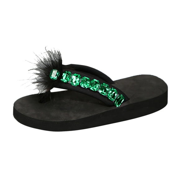 GHSOHS Slippers for Women Platform Sandals Summer Fashion Clip Toe Rhinestone Slippers Casual Comfortable Outdoor Beach Shoes Flip Flops Walking Shoes Red Sandals for Women,Size 42