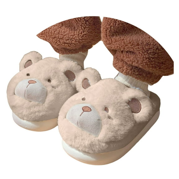 GHSOHS Slippers for Women Warm Shoes Women's Fuzzy Slippers Indoor Outdoors Warm Cotton House Slippers Cute Memory Foam Closed Back Slippers Cozy Plush Bedroom Shoes,Size 40