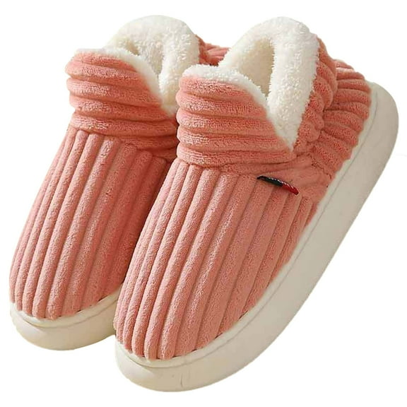 GHSOHS Slippers for Women Indoor Outdoor Cotton Shoes Couple Comfort Soft Flat Sonw Boots Fuzzy House Slippers Non Slip Home Shoes