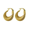thumbnail image 1 of GHSOHS Stud Earrings for Women Wave Gold Hoop Earrings Fashion Geometric Circle Stainless Steel Earrings Gold Vacuum Electroplating Earrings Gold Hoop Earrings Heart Earrings Fashion Earings, 1 of 9