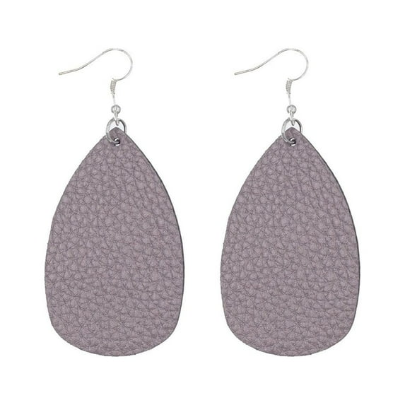 GHSOHS Vintage Teardrop Shaped Leather Earrings for Women Simple Fashion Drop Dangle Earrings Ear Hook Party Jewelry Gift