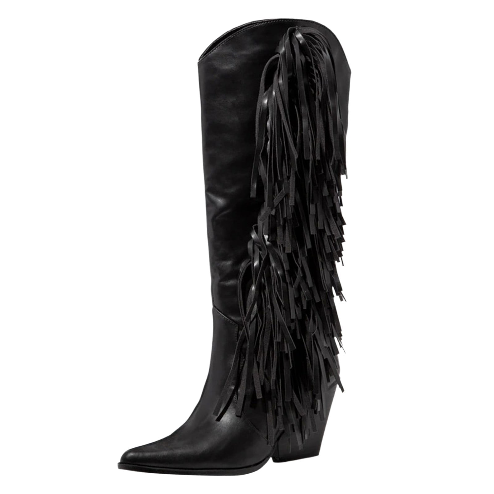 GHSOHS Western Cowgirl Knee High Boots for Women Fashion Tassel Cowboy