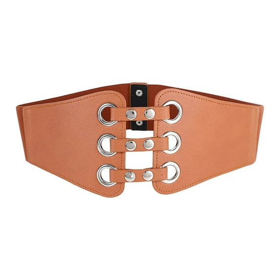 GHSOHS Wide Belts for Women Retro Carved Buckle Waist Belt Leather Stretchy Belts for Dresses Jeans Pants Versatile Elastic Waist Seal Waistband