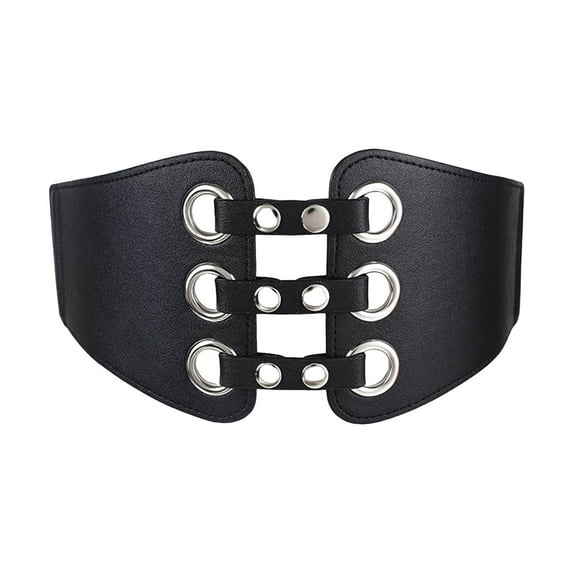 GHSOHS Wide Belts for Women Retro Carved Buckle Waist Belt Leather Stretchy Belts for Dresses Jeans Pants Versatile Elastic Waist Seal Waistband