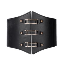 GHSOHS Wide Belts for Women Retro Lace-up Corset Elastic Waist Belt Tied Bandage Leather Belts for Women Dresses Jeans Pants White