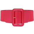 thumbnail image 1 of GHSOHS Wide Elastic Belts for Women Simple Elegant Solid Color Stretchy Belt with Down Jacket Closing Waist Seal Waistband for Dresses Shirts Hot Pink, 1 of 2