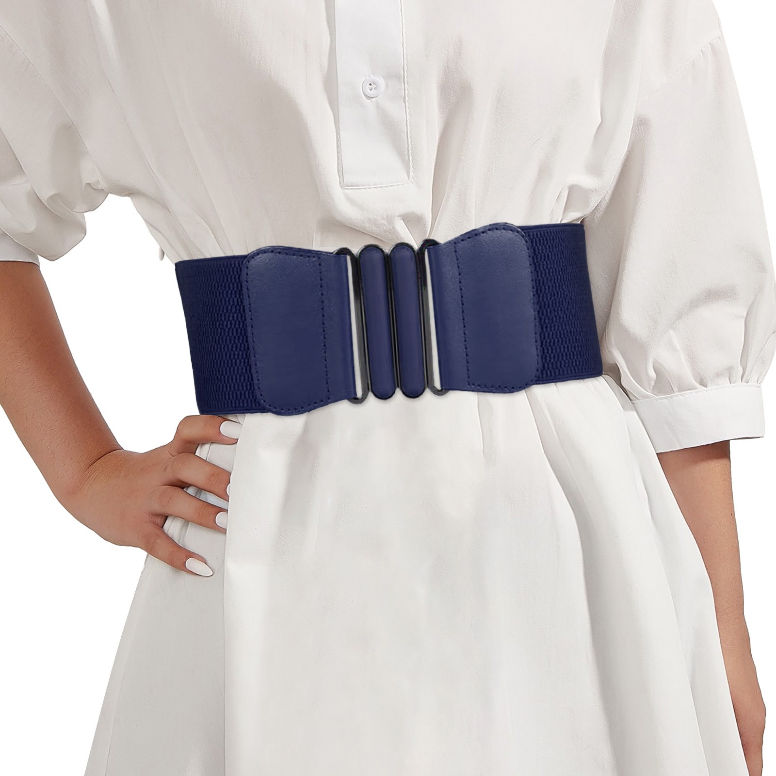 GHSOHS Wide Stretchy Belts for Women Vintage Waistband Leather Canvas