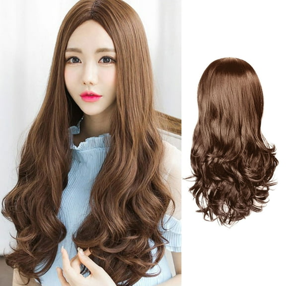 GHSOHS Wigs Human Hair Brown Hairpieces Cute Braiding Hair Extensions Long Curly Lace Wig Natural Long Wig Synthetic Light Brown Middle Parting Wavy Hair Women Wig 65cm Wig Natural Wavy Wig