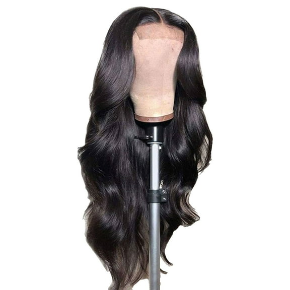 GHSOHS Wigs Human Hair Hairpieces Natural Hair Pieces for Women Medium Length 24 Inch Large Wavelength Wig No Glue Heat-Resistant Fiber Wig Synthetic High-Temperature Silk Wig Long Wavy Wig Caps