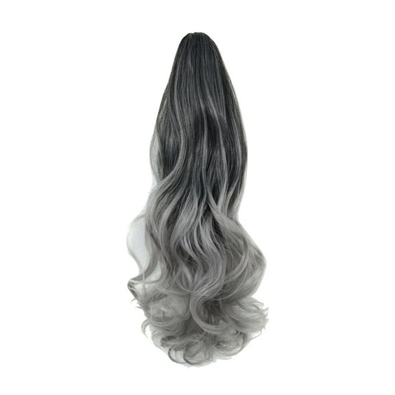 GHSOHS Wigs Human Hair Natural Hair Extensions Clip Hair Extensions Lace Front Wigs Human Hair Ponytail Wig Clip Long Curly Hair Big Wave Women's High Ponytail Braiding Hair Curly Wigs