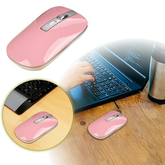 GHSOHS Wireless Mouse for Laptop Switchable Rechargeable Computer Mice Silent Clicks Optical Tracking Gaming Mouse Lightweight Portable Computer Mice,Pink