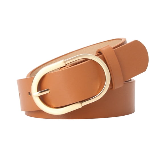 GHSOHS Women's Leather Belts with Gold Buckle Elegant Leather Waist Belt for Jeans Pants Dresses Casual Fashion Skinny Waistband