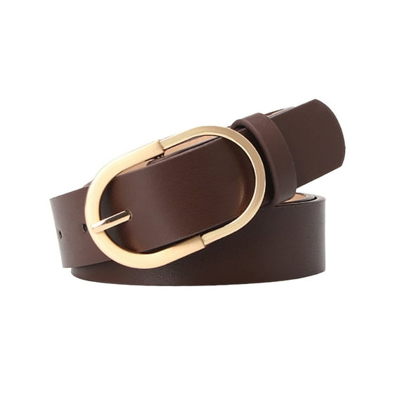GHSOHS Women's Leather Belts with Gold Buckle Elegant Leather Waist Belt for Jeans Pants Dresses Casual Fashion Skinny Waistband