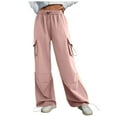 GHSOHS Womens Cargo Sweatpants Drawstring Elastic Waist Loose Parachute