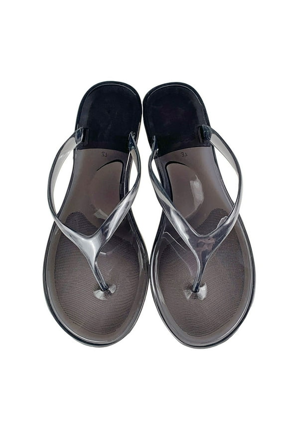 Womens Sandals Slippers Sandals for Women Trendy Womens Shoes Wedge Sandals Summer Transparent Jelly Flat Bottom Clip Toe Flip Flops Beach Sandal Slippers Womens Platform Sandals,7.5