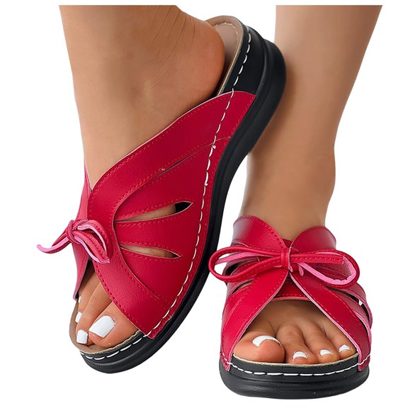 GHSOHS Womens Sandals Slippers Women's Athletic Outdoor Sandals Large Size Walking Shoes Wide Flip Flops for Women Shoes Comfort Thick Soled Wedge Sandals Beach Bohemian Sandals Beach Sandal Wome,7.5