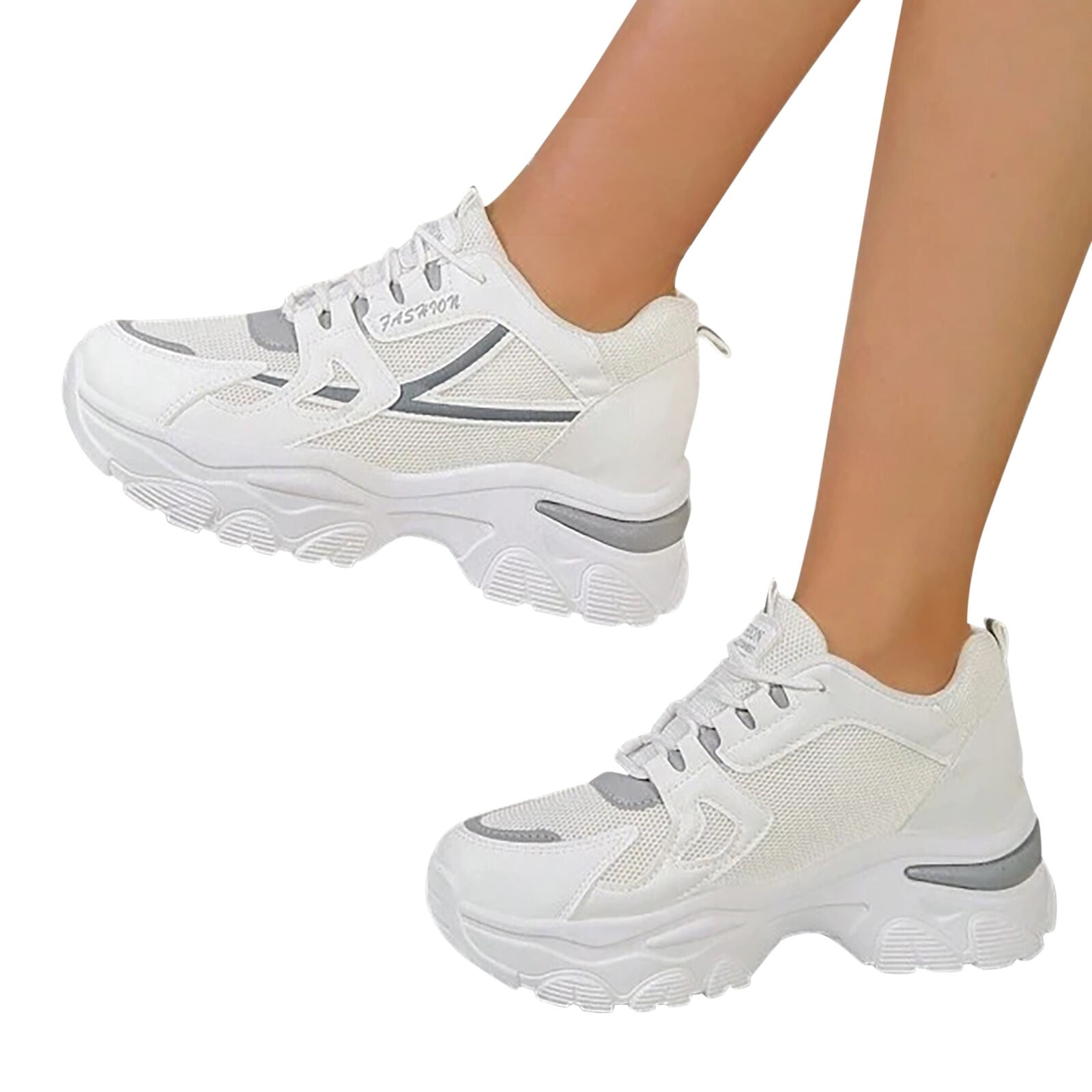 GHSOHS Womens Sneakers Large Size Sports Shoes for Women Non Slip Work Shoes Sneakers for Women Summer Sport Shoes Running Shoes Breathable Fashion for Student and Teenagers Casual Shoes Size 38