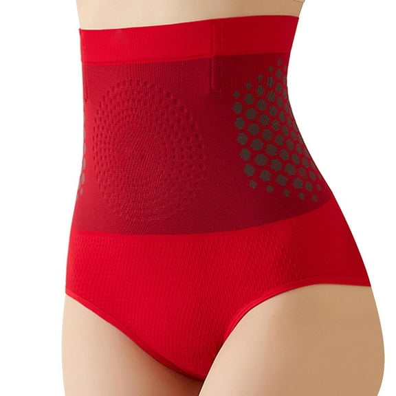 GHSOHS Womens Underwear Boyshorts No Lines Panties for Women Cute Underwear for Women High Waisted Tight Pants Body Shaping Pants Oversized Underwear Cotton Crotch Seamless Underpants Red Pantie,M