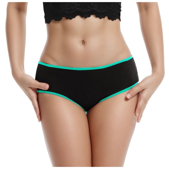 GHSOHS Womens Underwear Boyshorts Women's Lingerie Women's Solid Simple Color Edge Low Rise Underwear Cotton Crotch Seamless Underpants No Show Lace Panties Green Panties Sexy Underwear for Wome,XS