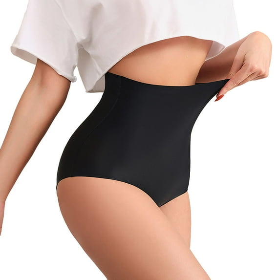 GHSOHS Womens Underwear Brief Pregnancy Underwear Seamless Women's Solid High Waisted Four Layer Leak Proof Menstrual Underwear Cotton Crotch Seamless Underpants Black Boyshorts Boy Shorts Under,S