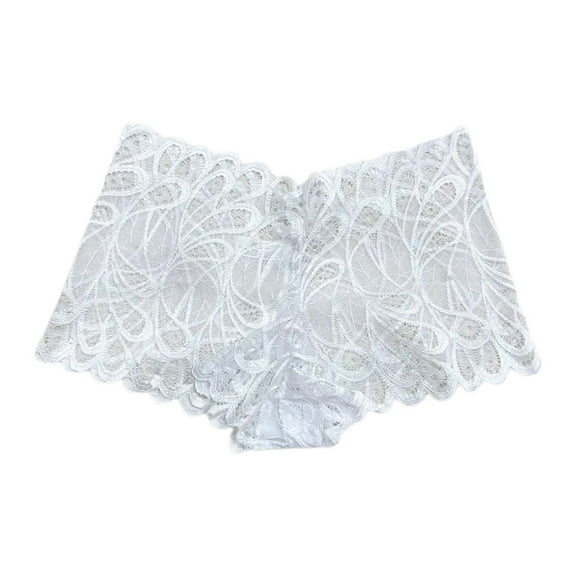 GHSOHS Womens Underwear Briefs Postpartum Underwear Sexy Underwear Elegant Lace Boyshorts For Women: Breathable Hollow Out Underwear Comfort Fit Design Underpants Hipster Panty Briefs White Panty,XL