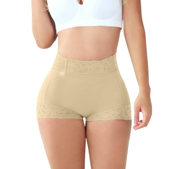 GHSOHS Womens Underwear Panties Cotton Thong Lace Underwear Panties Shapewear High Waist Lifter Modeling Tights Underwear Cotton Crotch Seamless Underpants Beige Thongs Postpartum ,M