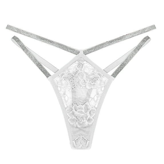 GHSOHS Womens Underwear Panties Cotton Underwear for Women High Waist Satin Underwear for Women Hollow out Lace Panties No Show Low Rise G String Thongs Breathable Sport Embroidery Bow Underwear ,XS