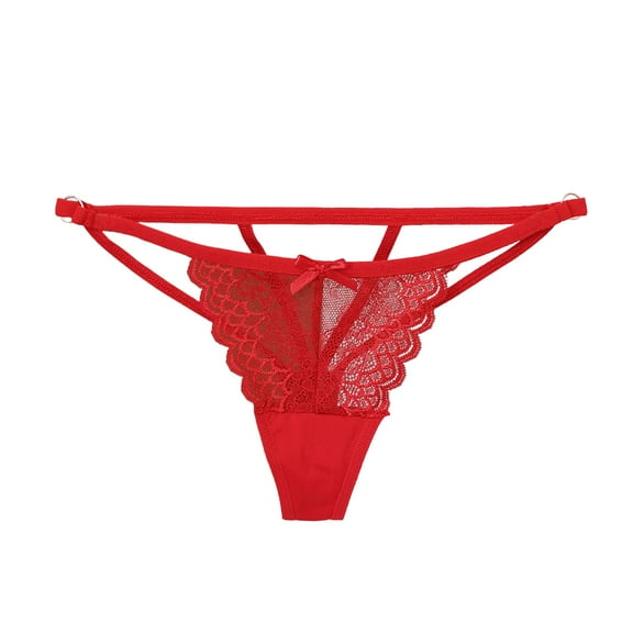 GHSOHS Womens Underwear Panties Thong Panty Liners Briefs for Women Design Panty Brief High Rise Cotton Comfortable Look Ladies Underwear Cotton Crotch Seamless Underpants Red Thongs for Women