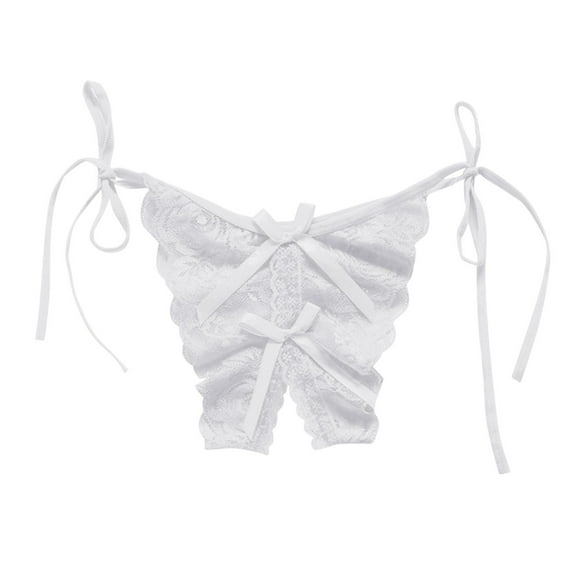 GHSOHS Womens Underwear Panty Tummy Control Thong Tummy Control Panties Women's Hollow out Flroal Lace Thongs Panties Large Size Extra Long Lace Up Adjustable Panties Underwear Hipster Briefs Wh