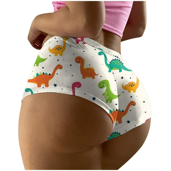 GHSOHS Womens Underwear Pantys Cotton Underwear Women Pack Boyshorts Panties for Women Fashion Sexy High Wais Underwear Printed Seamless Breathable Underwear Sexy Briefs Panties Underpants Hipste,2XL