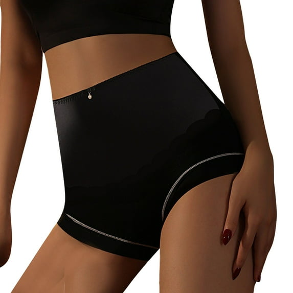 GHSOHS Womens Underwear Pantys Underwear Tummy Control Breathable Underwear for Women Leopard Print Underwear High Waist Belly Lift Plus Size Traceless Ice Silk Crotch Briefs Breathable,XL