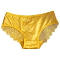 thumbnail image 1 of GHSOHS Womens Underwear Pantys Woman Underwear Panties Women's Flroal Lace Panties Seamless Low Rise Thongs Underpants Breathable Sport Shorts Boyshorts Embroidery Briefs Yellow Brief Ladies Unde,M, 1 of 1