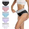 thumbnail image 1 of GHSOHS Womens Underwear Pantys Women Bikini Underwear Womens Bikini Underwear Women's Underwear High Waist Cotton Soft Full Cover Underpants Pack Of 5 Cotton Crotch Seamless Underpants Pink Brie,5XL, 1 of 8