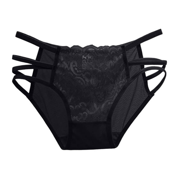 GHSOHS Womens Underwear Thongs Intimate Wear Plus Size Underwear Lace Panties High Waisted Plus Size Ladies Brief Cotton Crotch Seamless Underpants Black Panty Disposable Underwear for Women,M