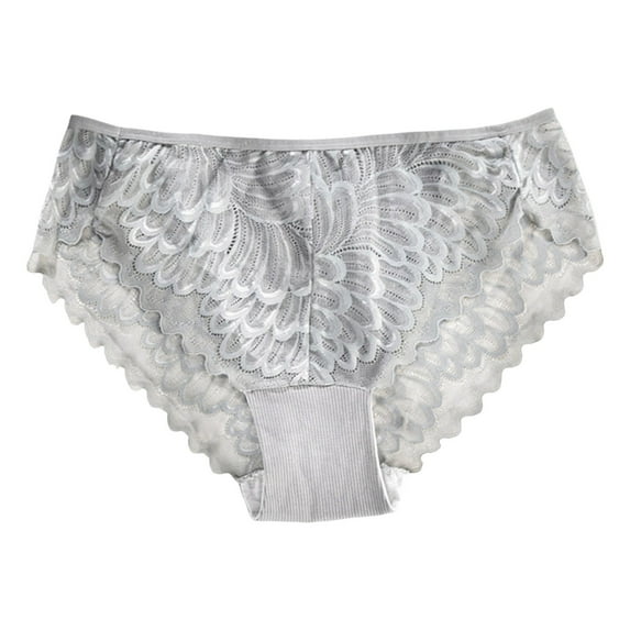 GHSOHS Womens Underwear Thongs Post Partum Lounge Sets for Women Boy Shorts Underwear for Women Large Size Panties For Women Female Lace Underwear T Back Mid Waist Women Lace Panty Grey Panty Co,3XL